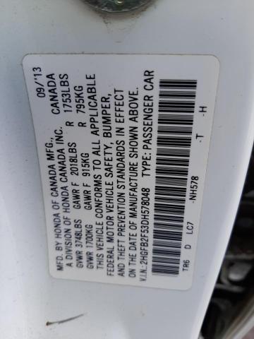 Photo 11 VIN: 2HGFB2F53DH578048 - HONDA CIVIC LX 