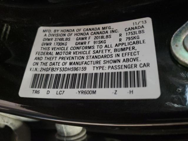 Photo 11 VIN: 2HGFB2F53DH596159 - HONDA CIVIC 