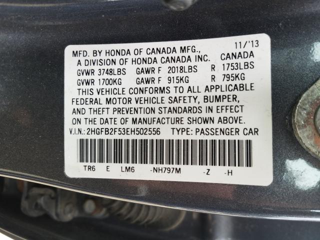 Photo 9 VIN: 2HGFB2F53EH502556 - HONDA CIVIC LX 