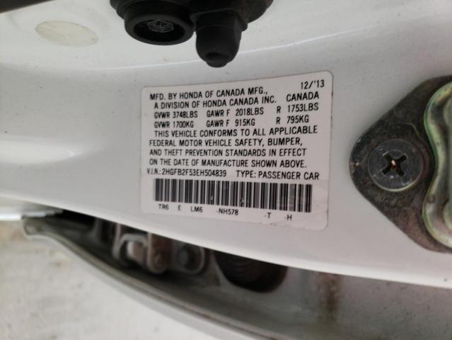 Photo 11 VIN: 2HGFB2F53EH504839 - HONDA CIVIC LX 