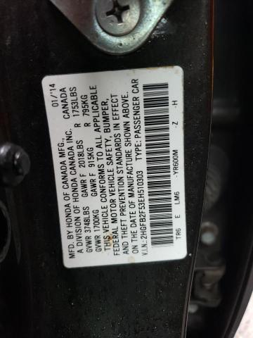 Photo 11 VIN: 2HGFB2F53EH510303 - HONDA CIVIC LX 