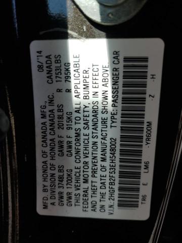 Photo 11 VIN: 2HGFB2F53EH548002 - HONDA CIVIC 