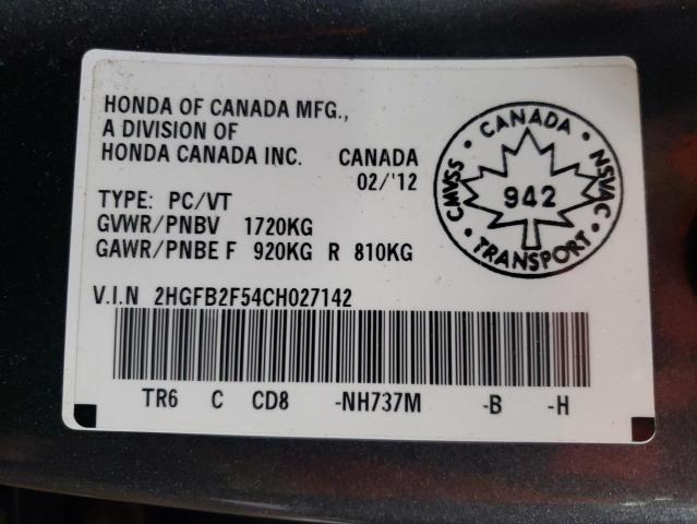 Photo 11 VIN: 2HGFB2F54CH027142 - HONDA CIVIC LX 