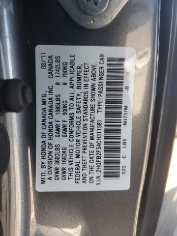 Photo 11 VIN: 2HGFB2F54CH311581 - HONDA CIVIC LX 