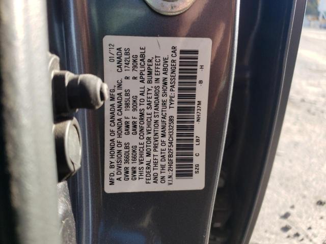 Photo 9 VIN: 2HGFB2F54CH332589 - HONDA CIVIC LX 