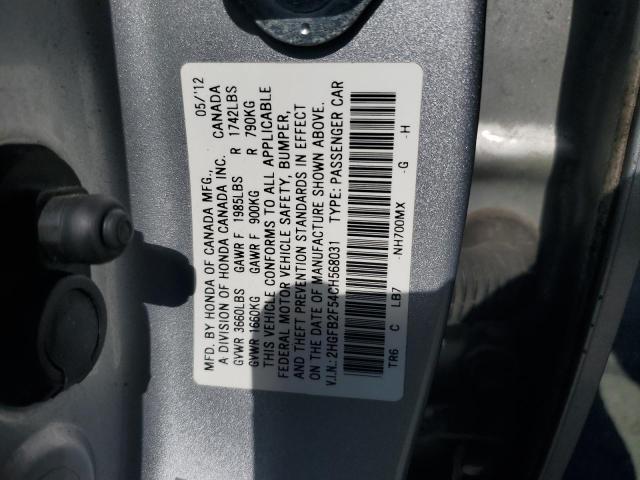 Photo 11 VIN: 2HGFB2F54CH568031 - HONDA CIVIC LX 