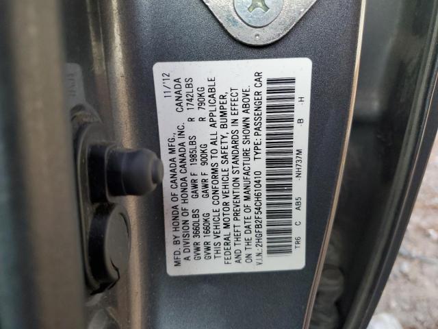 Photo 11 VIN: 2HGFB2F54CH610410 - HONDA CIVIC 