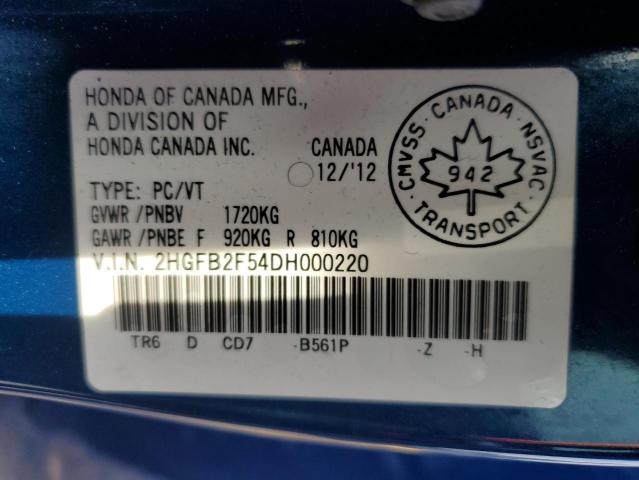 Photo 11 VIN: 2HGFB2F54DH000220 - HONDA CIVIC LX 