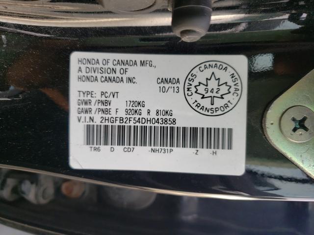 Photo 9 VIN: 2HGFB2F54DH043858 - HONDA CIVIC LX 