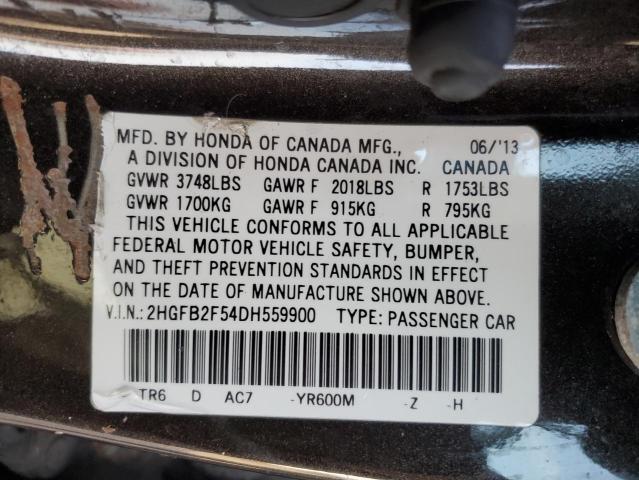 Photo 11 VIN: 2HGFB2F54DH559900 - HONDA CIVIC 