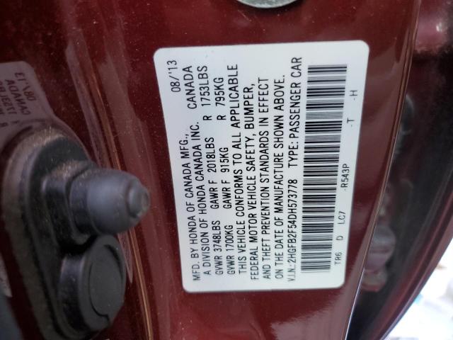 Photo 11 VIN: 2HGFB2F54DH573778 - HONDA CIVIC LX 