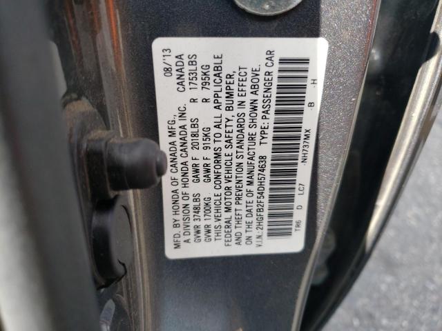 Photo 11 VIN: 2HGFB2F54DH574638 - HONDA CIVIC LX 