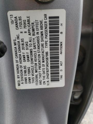 Photo 9 VIN: 2HGFB2F54DH587986 - HONDA CIVIC LX 