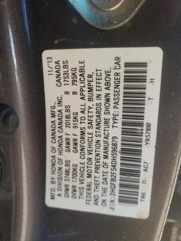 Photo 11 VIN: 2HGFB2F54DH596879 - HONDA CIVIC LX 