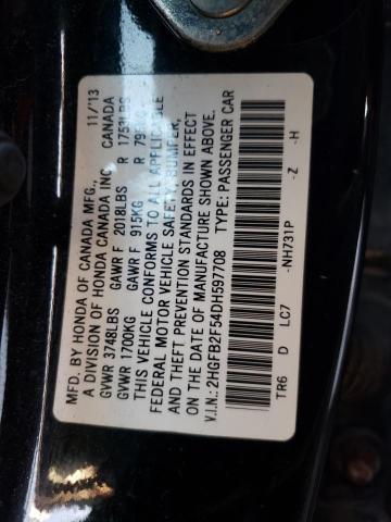 Photo 11 VIN: 2HGFB2F54DH597708 - HONDA CIVIC 