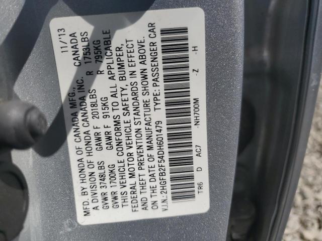 Photo 12 VIN: 2HGFB2F54DH601479 - HONDA CIVIC LX 