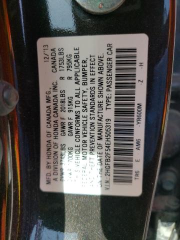 Photo 9 VIN: 2HGFB2F54EH505319 - HONDA CIVIC LX 