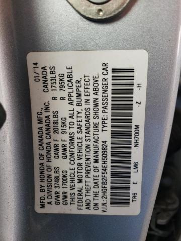 Photo 11 VIN: 2HGFB2F54EH509824 - HONDA CIVIC LX 