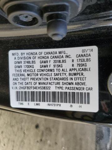 Photo 11 VIN: 2HGFB2F54EH538322 - HONDA CIVIC LX 