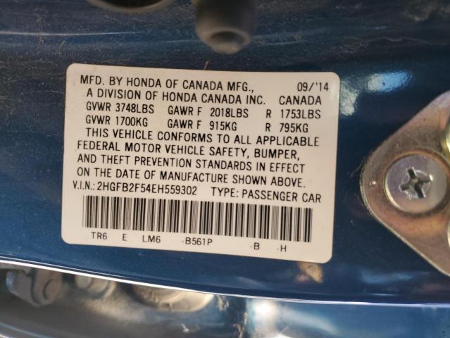 Photo 11 VIN: 2HGFB2F54EH559302 - HONDA CIVIC 