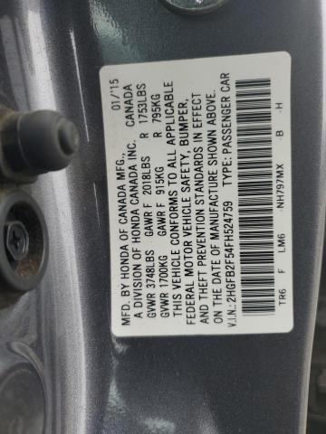 Photo 11 VIN: 2HGFB2F54FH524759 - HONDA CIVIC LX 