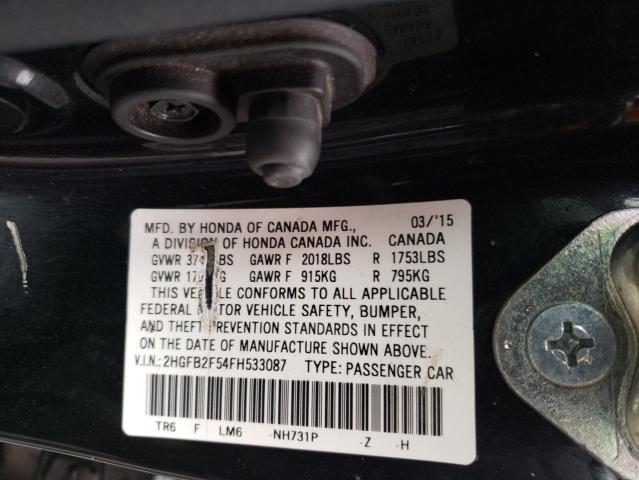 Photo 11 VIN: 2HGFB2F54FH533087 - HONDA CIVIC LX 