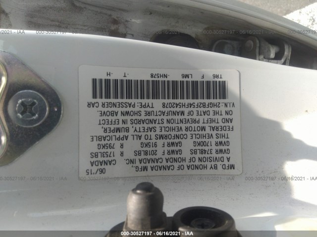 Photo 8 VIN: 2HGFB2F54FH542078 - HONDA CIVIC SEDAN 