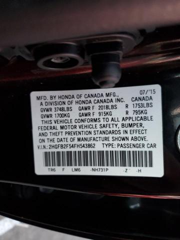 Photo 12 VIN: 2HGFB2F54FH543862 - HONDA CIVIC 