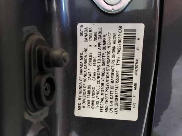 Photo 11 VIN: 2HGFB2F54FH550892 - HONDA CIVIC LX 