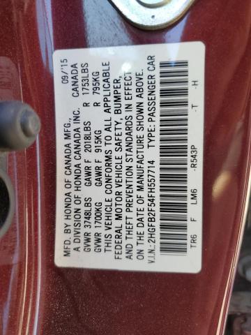 Photo 11 VIN: 2HGFB2F54FH557714 - HONDA CIVIC LX 