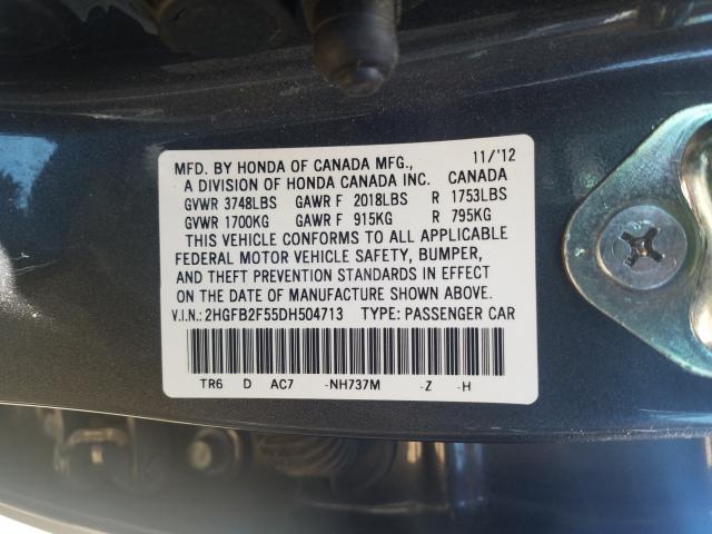 Photo 9 VIN: 2HGFB2F55DH504713 - HONDA CIVIC LX 