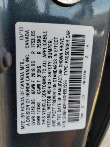 Photo 11 VIN: 2HGFB2F55DH591996 - HONDA CIVIC LX 