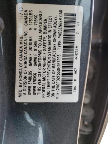 Photo 11 VIN: 2HGFB2F55DH597295 - HONDA CIVIC LX 