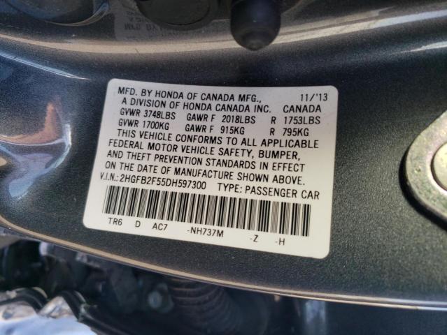 Photo 11 VIN: 2HGFB2F55DH597300 - HONDA CIVIC 