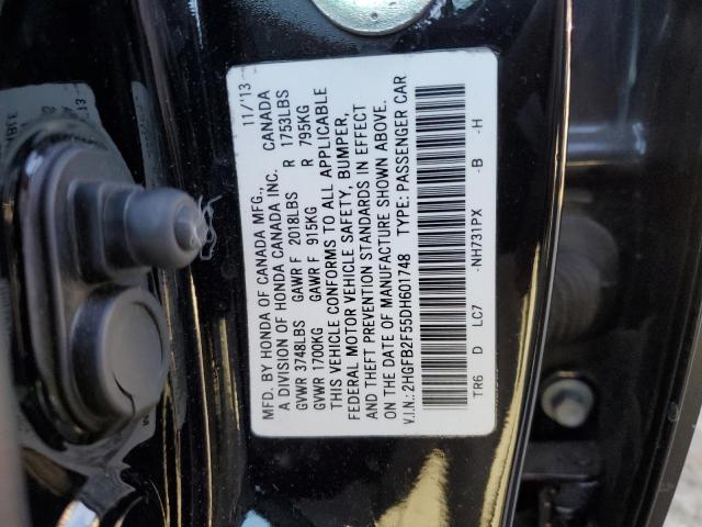 Photo 11 VIN: 2HGFB2F55DH601748 - HONDA CIVIC 