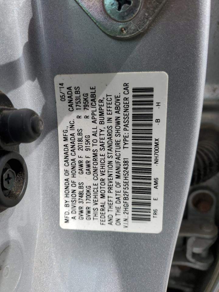 Photo 11 VIN: 2HGFB2F55EH524381 - HONDA CIVIC 