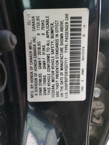 Photo 9 VIN: 2HGFB2F55EH527717 - HONDA CIVIC LX 