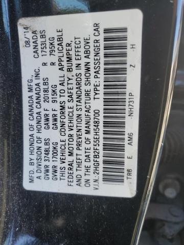 Photo 11 VIN: 2HGFB2F55EH548700 - HONDA CIVIC 