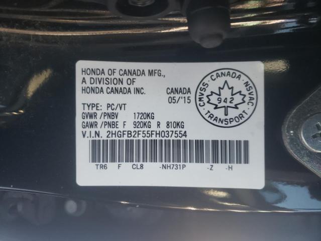 Photo 9 VIN: 2HGFB2F55FH037554 - HONDA CIVIC LX 