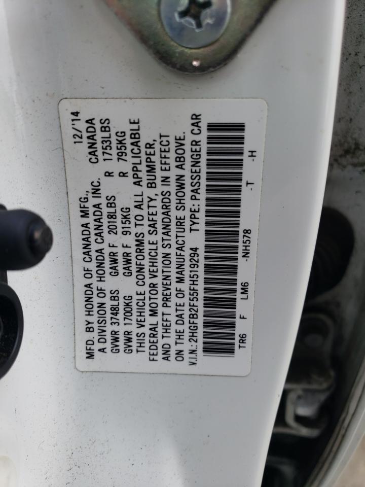 Photo 11 VIN: 2HGFB2F55FH519294 - HONDA CIVIC 