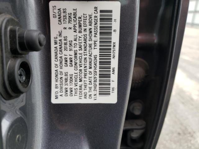 Photo 11 VIN: 2HGFB2F55FH545345 - HONDA CIVIC 