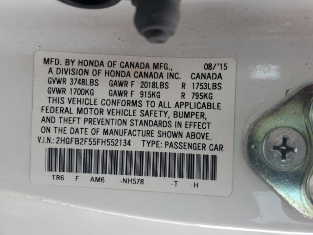 Photo 12 VIN: 2HGFB2F55FH552134 - HONDA CIVIC 