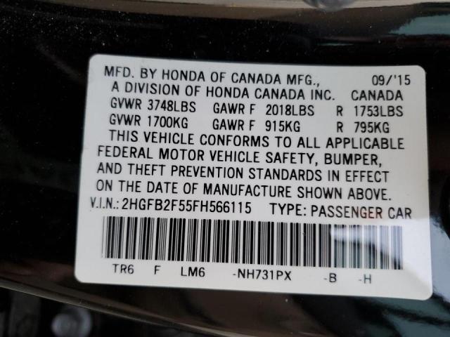 Photo 12 VIN: 2HGFB2F55FH566115 - HONDA CIVIC LX 