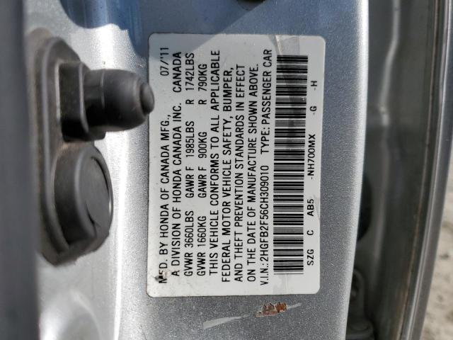 Photo 12 VIN: 2HGFB2F56CH309010 - HONDA CIVIC 