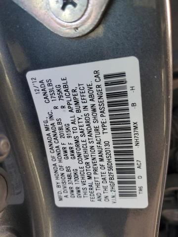 Photo 12 VIN: 2HGFB2F56DH520130 - HONDA CIVIC 