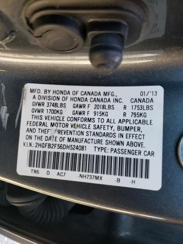 Photo 11 VIN: 2HGFB2F56DH524081 - HONDA CIVIC LX 