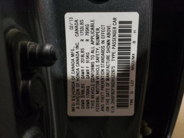 Photo 11 VIN: 2HGFB2F56DH532875 - HONDA CIVIC LX 