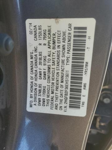 Photo 9 VIN: 2HGFB2F56EH515611 - HONDA CIVIC LX 