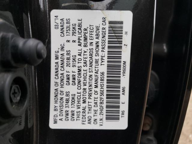 Photo 11 VIN: 2HGFB2F56EH518556 - HONDA CIVIC LX 