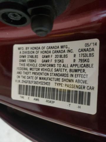 Photo 9 VIN: 2HGFB2F56EH523403 - HONDA CIVIC LX 